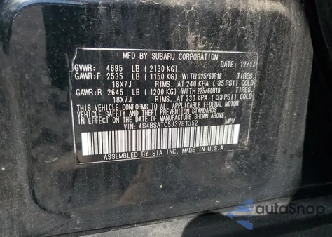 2018 Subaru Outback Touring from USA, damaged, VIN 4S4BSATC5J3281352